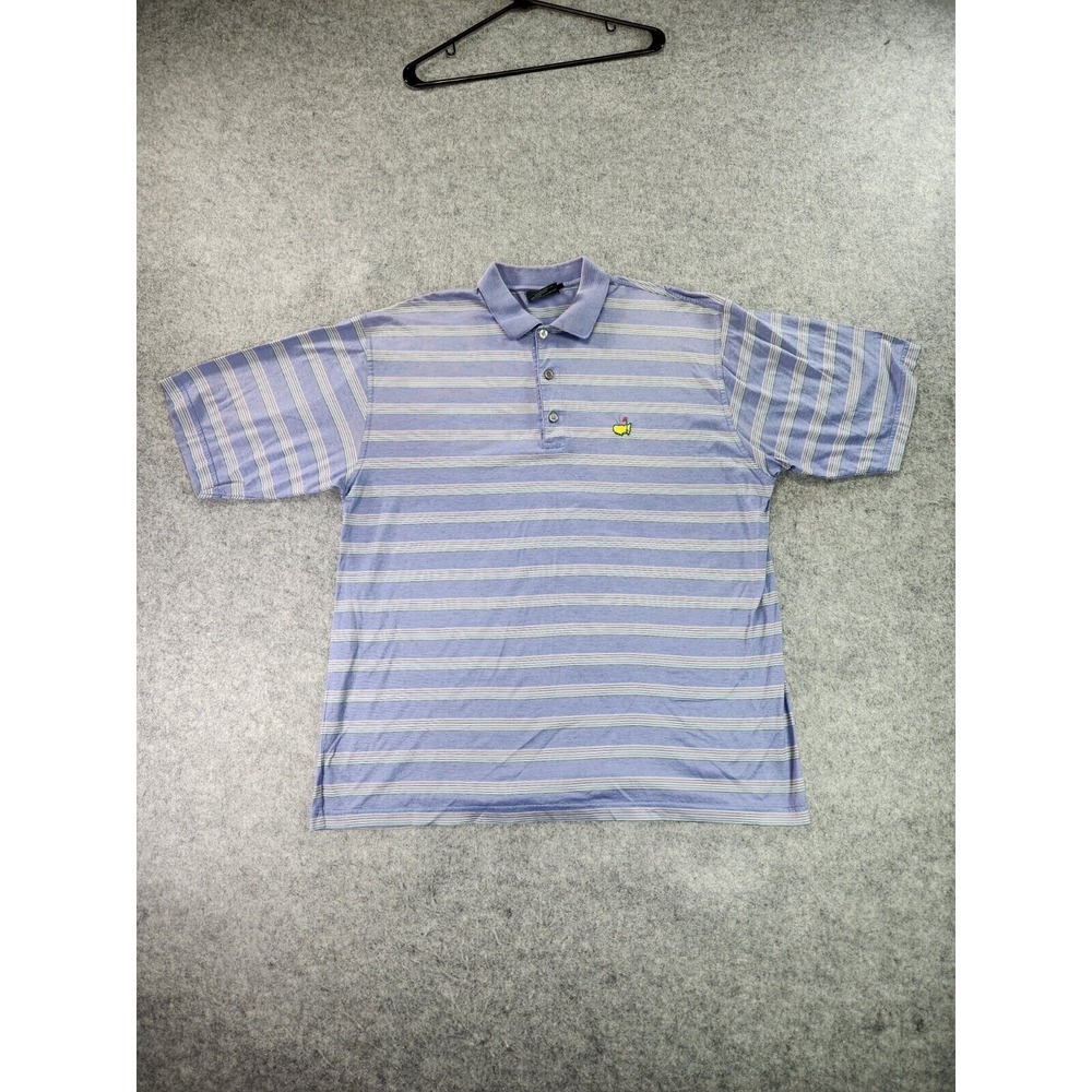 Clubhouse Collection Polo‎ Shirt Men's XL Masters  Italy Purple Stripe Preppy